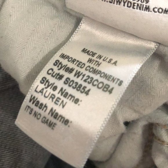 MADE IN USA 🇺🇸 SIWY LAUREN STYLE SKINNY JEANS 28x27 ⭐️ - Picture 4 of 14